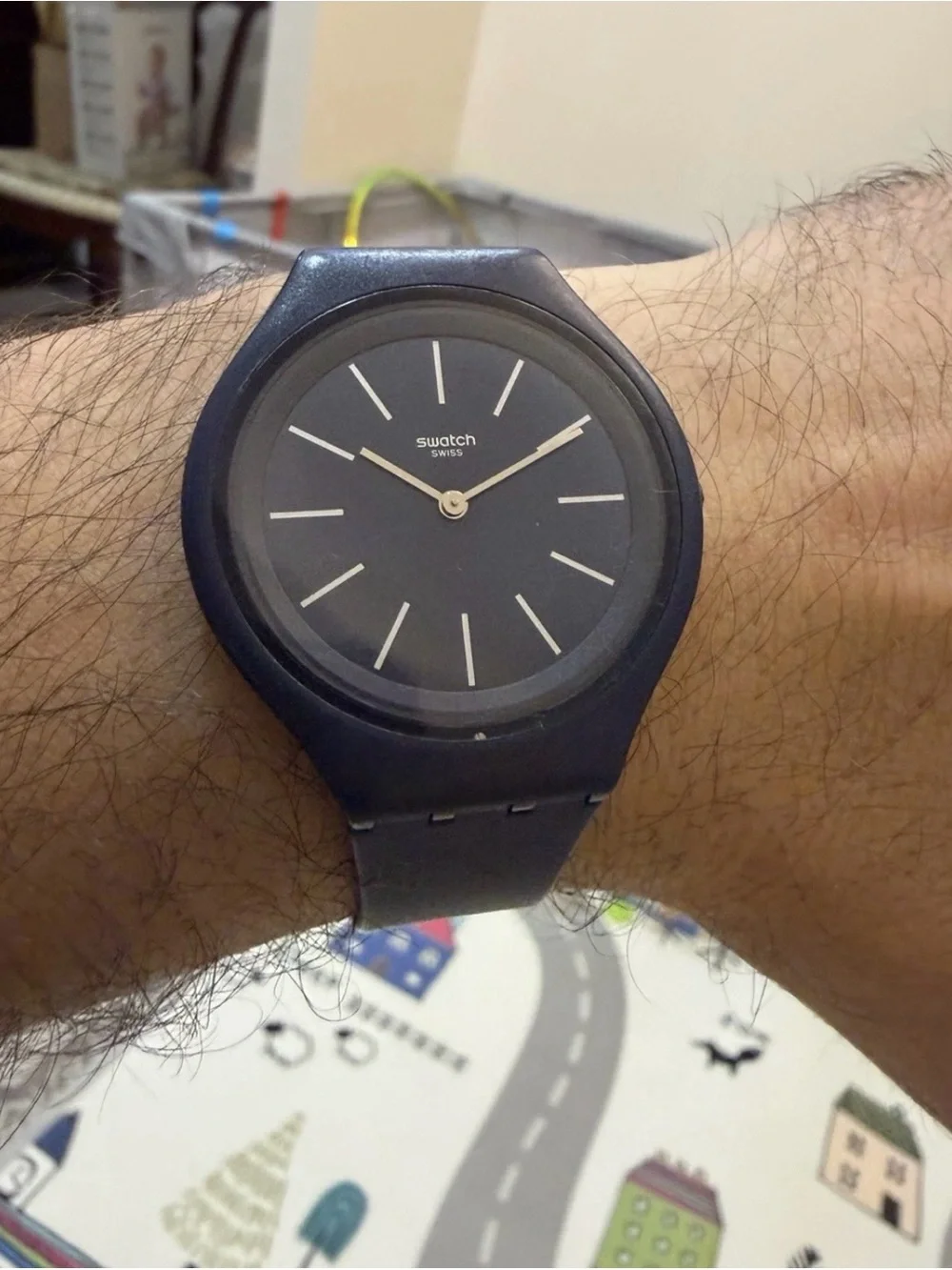 Swatch Skin Skindeep Ultra-Thin Navy Blue Dial Men's Watch SVUN107.